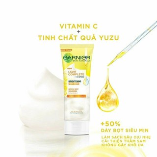Sữa rửa mặt tạo bọt sáng da Garnier Skin Natural Light 100ml