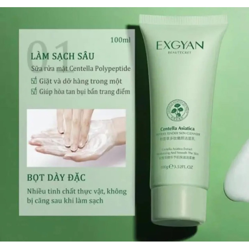 Bộ Kem EXGYGAN Rau Má Dùng Cho Da Mụn -Dưỡng Trắng Da Bộ 6 Món