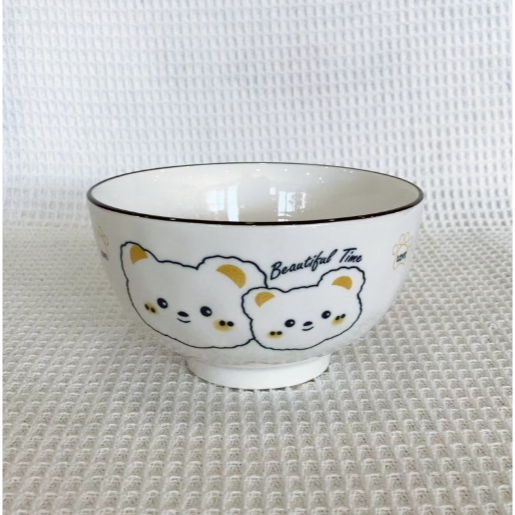 Bát đĩa gấu trắng BDIAR12 cute dễ thương đựng thức ăn chụp ảnh Decor Ăn Cơm Ăn Chè Bộ Chén Dĩa 12,5cm 17,5 cm