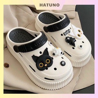 Dép sục crocs độn đế cao cấp kèm sticker mèo dễ thương - hatuno order