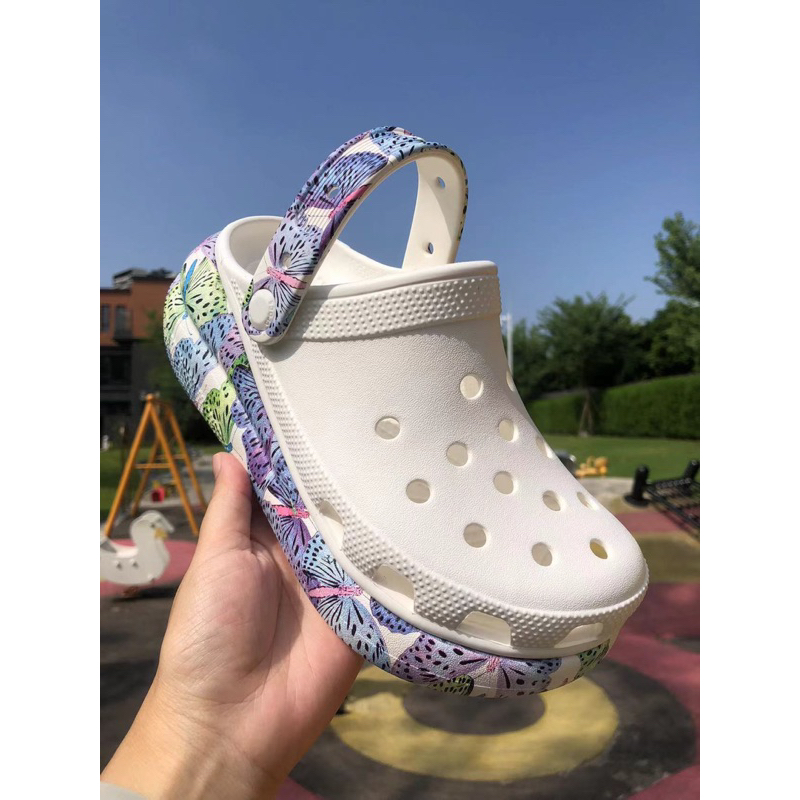 Sục Crocs Crush Butterfly Bánh Mỳ Đế Cao 6CM