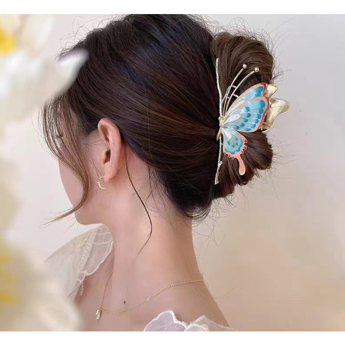 📛 RẺ VÔ ĐỊCH 📛Kẹp gấp tóc càng cua kim loại hình con bướm màu sắc hot trend phong cách hàn quốc