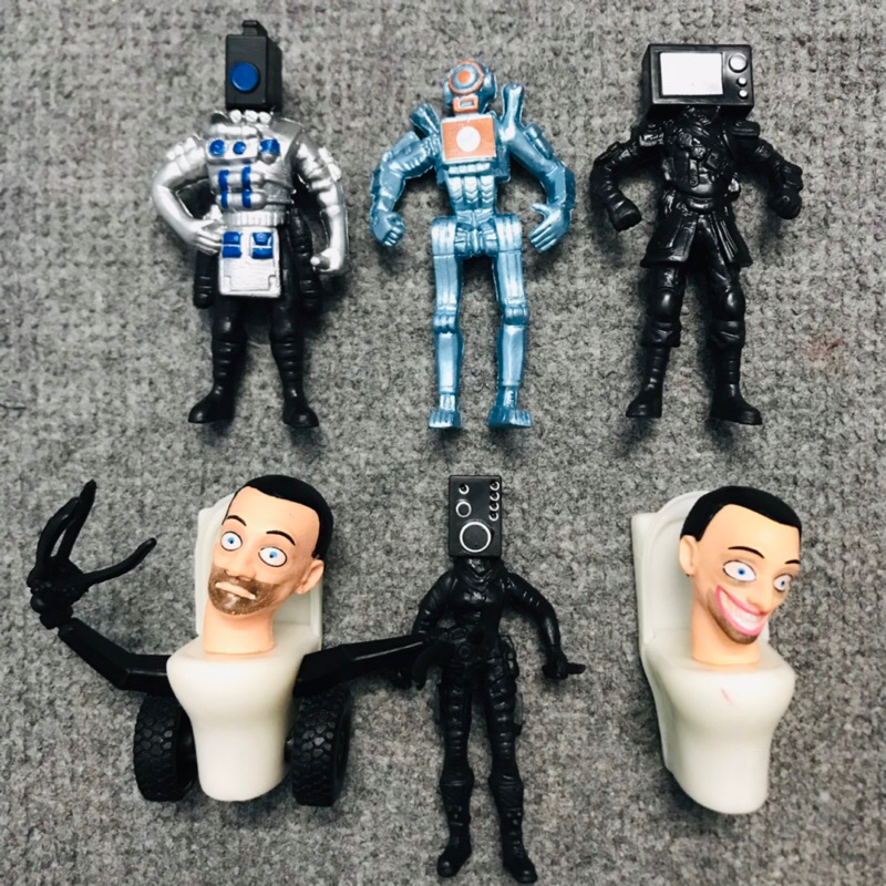Bộ 8 mô hình nhân vật Quỷ Nhà Vệ Sinh Skibidi Toilet, TV Man, Speaker Man, Camera Man thế hệ 7