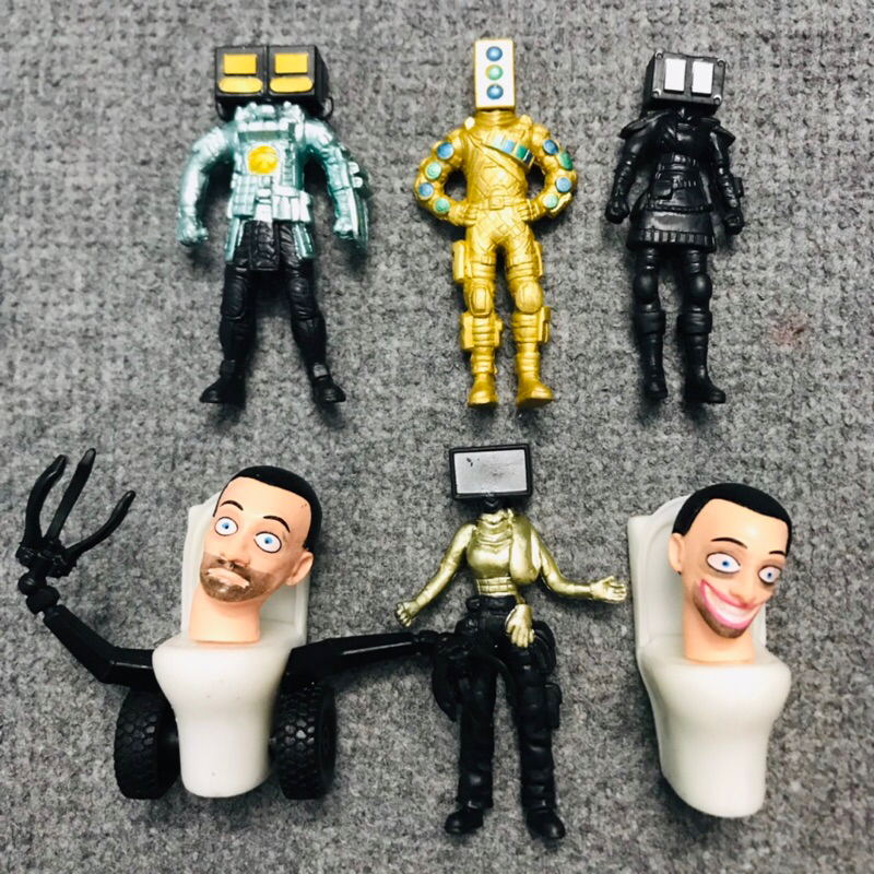 Bộ 8 mô hình nhân vật Quỷ Nhà Vệ Sinh Skibidi Toilet, TV Man, Speaker Man, Camera Man thế hệ 7