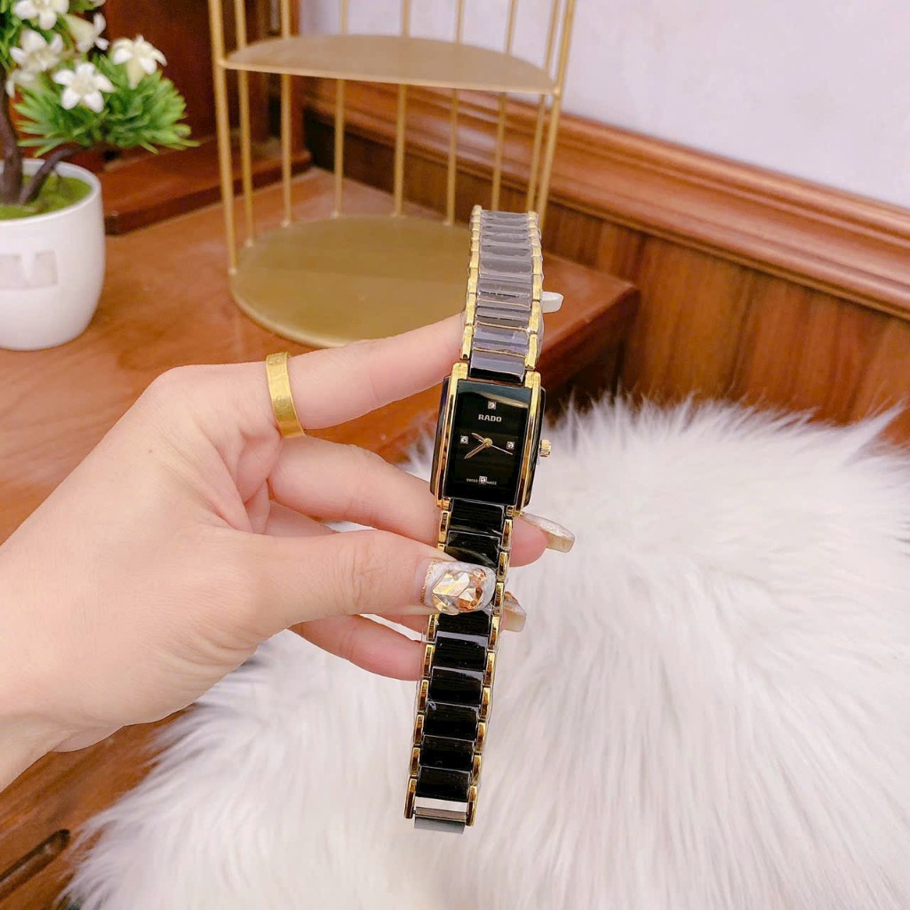 Đồng hồ RADO Nữ mặt hình chữ nhật, 3 kim, đủ màu, size mặt 22mm, chống nước, chống xước, lên tay siêu sang chảnh