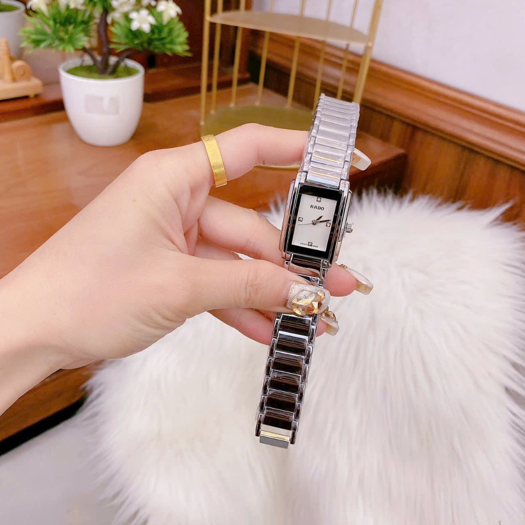 Đồng hồ RADO Nữ mặt hình chữ nhật, 3 kim, đủ màu, size mặt 22mm, chống nước, chống xước, lên tay siêu sang chảnh