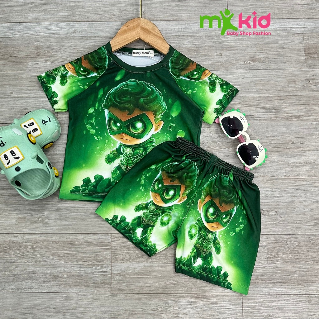 Quần áo trẻ em  cho bé trai 7-25kg💖Bộ cộc tay Thun Lạnh in Hình Siêu Nhân cao cấp co giãn 4 chiều Cho bé Mặc mát mẻ