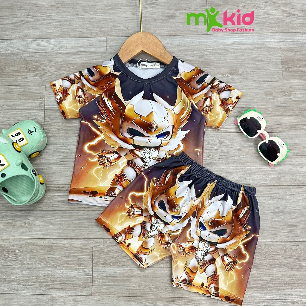 Quần áo trẻ em  cho bé trai 7-25kg💖Bộ cộc tay Thun Lạnh in Hình Siêu Nhân cao cấp co giãn 4 chiều Cho bé Mặc mát mẻ