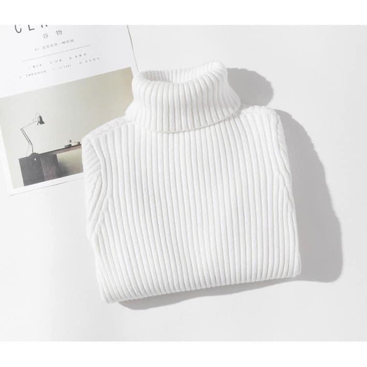 Áo len cao cổ cho bé gái chất len lông thỏ dệt kim Hapykids