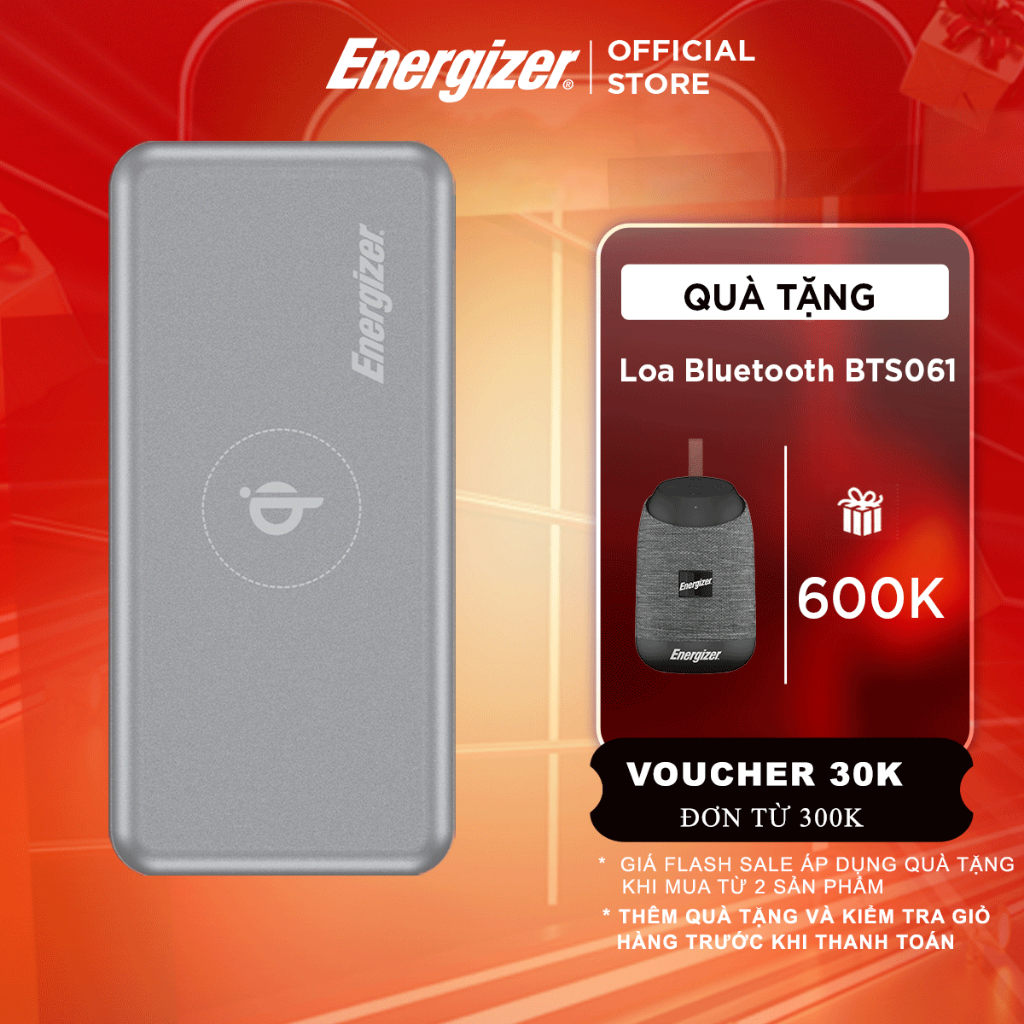 Sạc dự phòng Energizer 10000mAh QE10007PQ - tích hợp sạc nhanh đa nền tảng, sạc không dây 10W chuẩn Qi, PD 18W