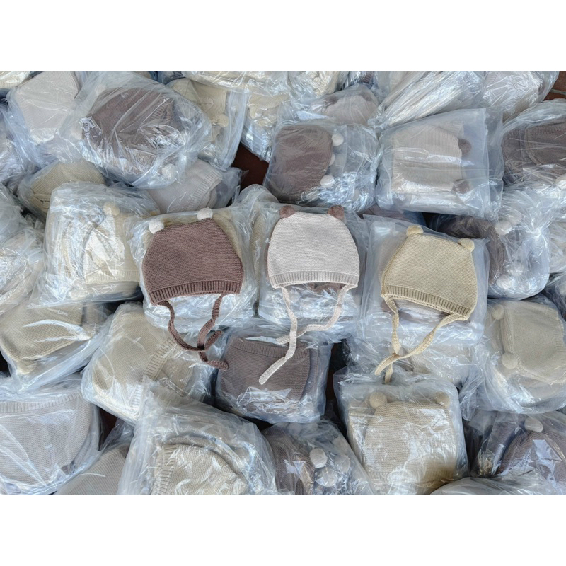 Mũ len 2 quả cho bé mã 3345