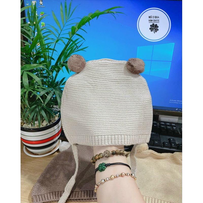 Mũ len 2 quả cho bé mã 3345
