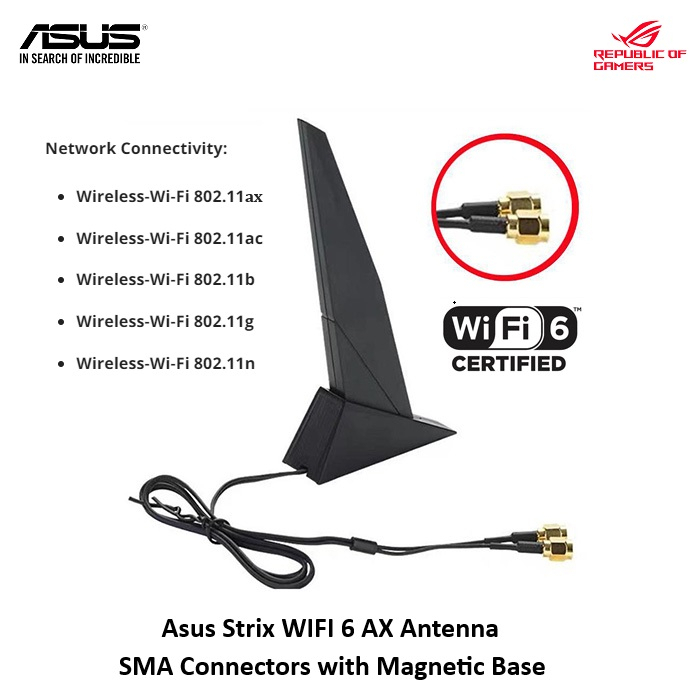 Anten wifi băng tần kép cho máy tính để bàn - Hàng chính hãng đi kèm mainboard ASUS