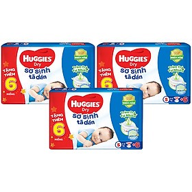 Combo 3 gói tã dán huggies sơ sinh tràm trà tự nhiên ngừa hâm S54+6