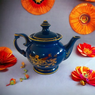 Bộ ấm trà vinh hoa phú quý men hải bích bộ ấm chén uống trà cao cấp quà tặng biếu hiếu hỉ