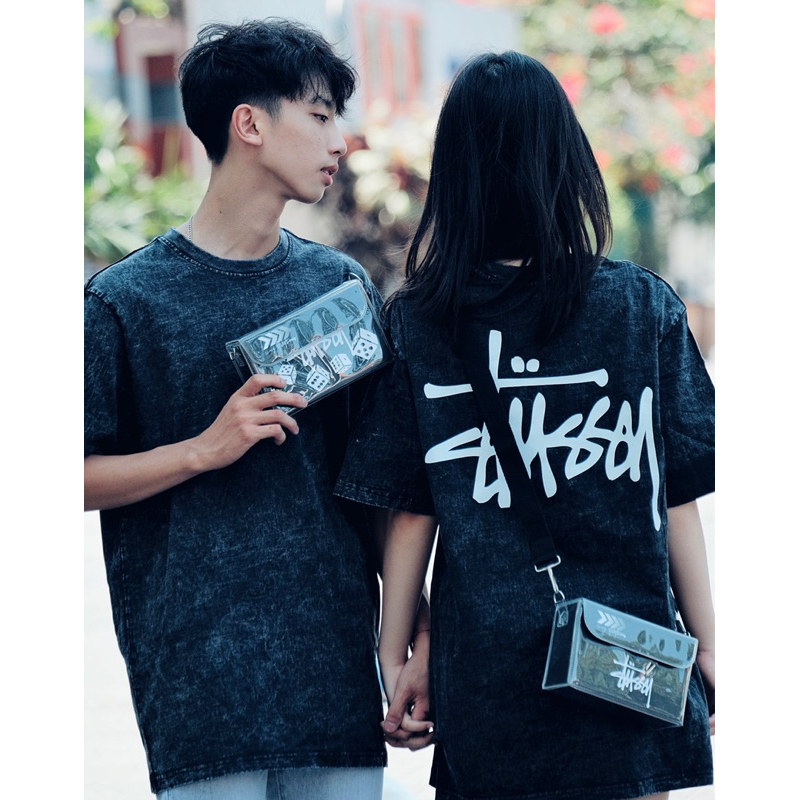 Xả kho thu hồi vốn - áo thun wash đen stusy,thời trang nam nữ 2023