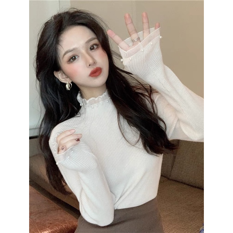 Áo len đính Ngọc phối ren nhiều màu