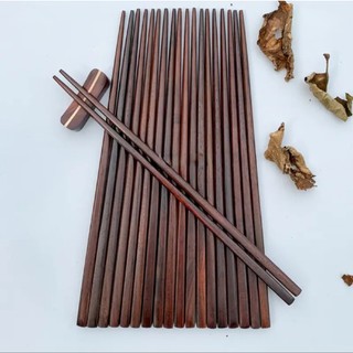 Đũa ăn gỗ Cẩm lai cao cấp đầu vuông trơn - 10 đôi/20chiec
