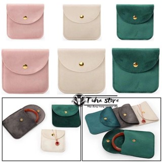 Túi đựng trang sức cao cấp bằng nhung khoá bấm TH01