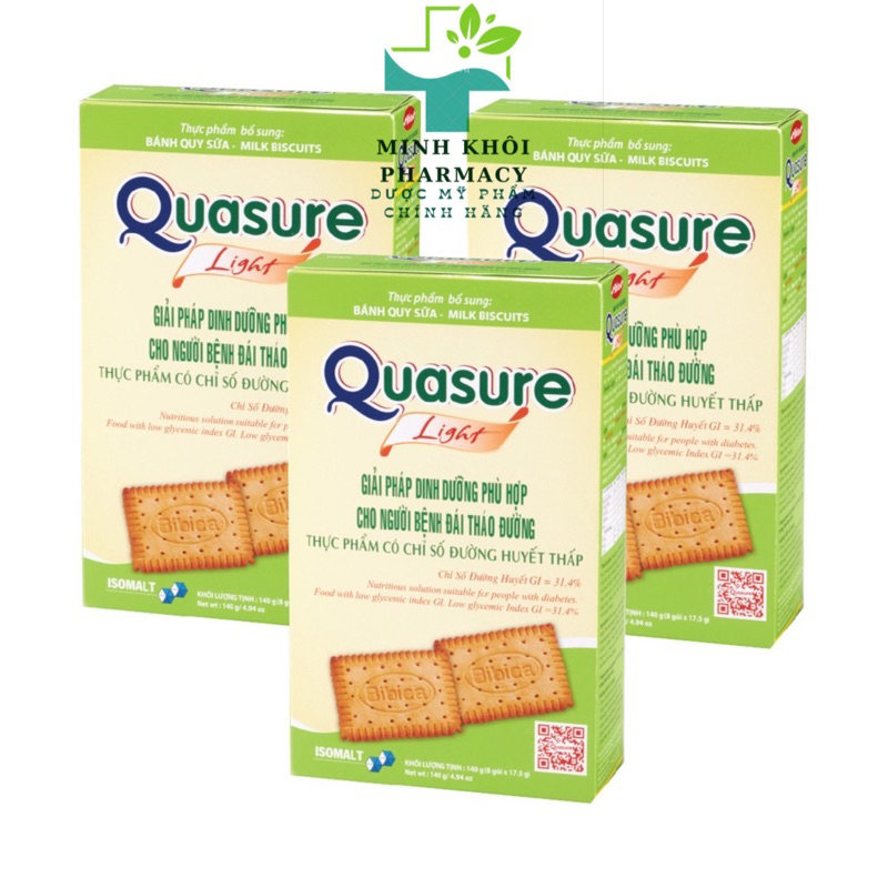 Bánh Quy Sữa Quasure Light Sữa Bibica 140g - Thực Phẩm Dành Cho Người Ăn Kiêng, Tiểu Đường, Người Giảm Cân !