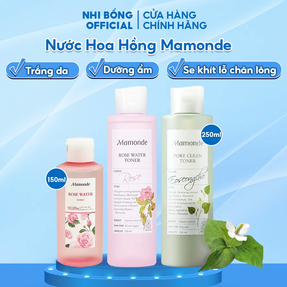 Nước Hoa Hồng Dưỡng Da Cung Cấp Độ Ẩm Mamonde Rose Water Toner Hàn Quốc 250ml