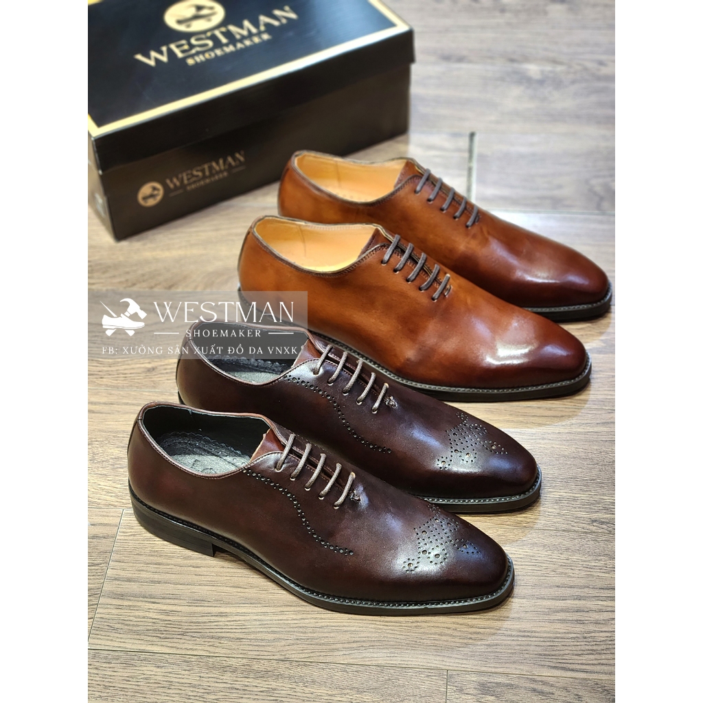 Giày Da Nam Oxford Brogues W0020DN - Họa Tiết Đục Lỗ