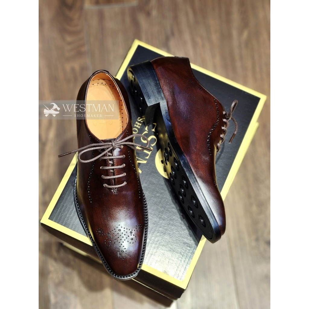 Giày Da Nam Oxford Brogues W0020DN - Họa Tiết Đục Lỗ