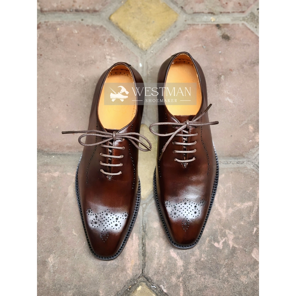 Giày Da Nam Oxford Brogues W0020DN - Họa Tiết Đục Lỗ
