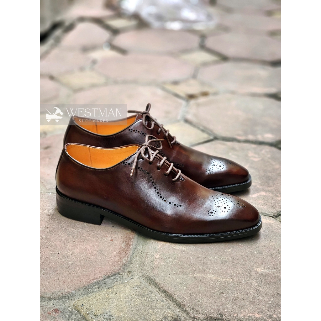 Giày Da Nam Oxford Brogues W0020DN - Họa Tiết Đục Lỗ