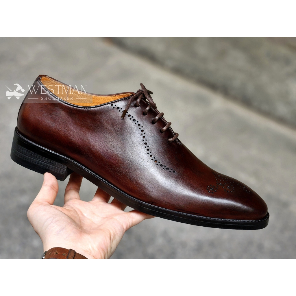 Giày Da Nam Oxford Brogues W0020DN - Họa Tiết Đục Lỗ