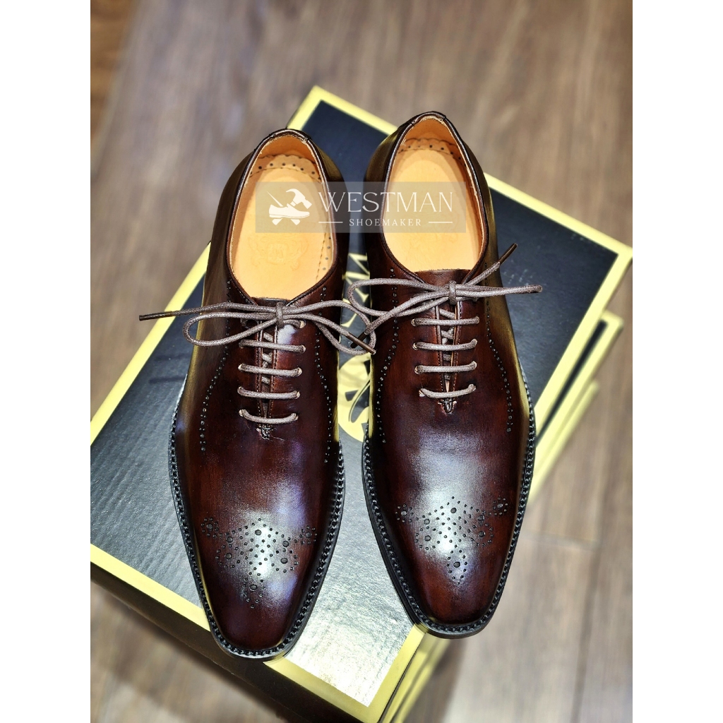 Giày Da Nam Oxford Brogues W0020DN - Họa Tiết Đục Lỗ