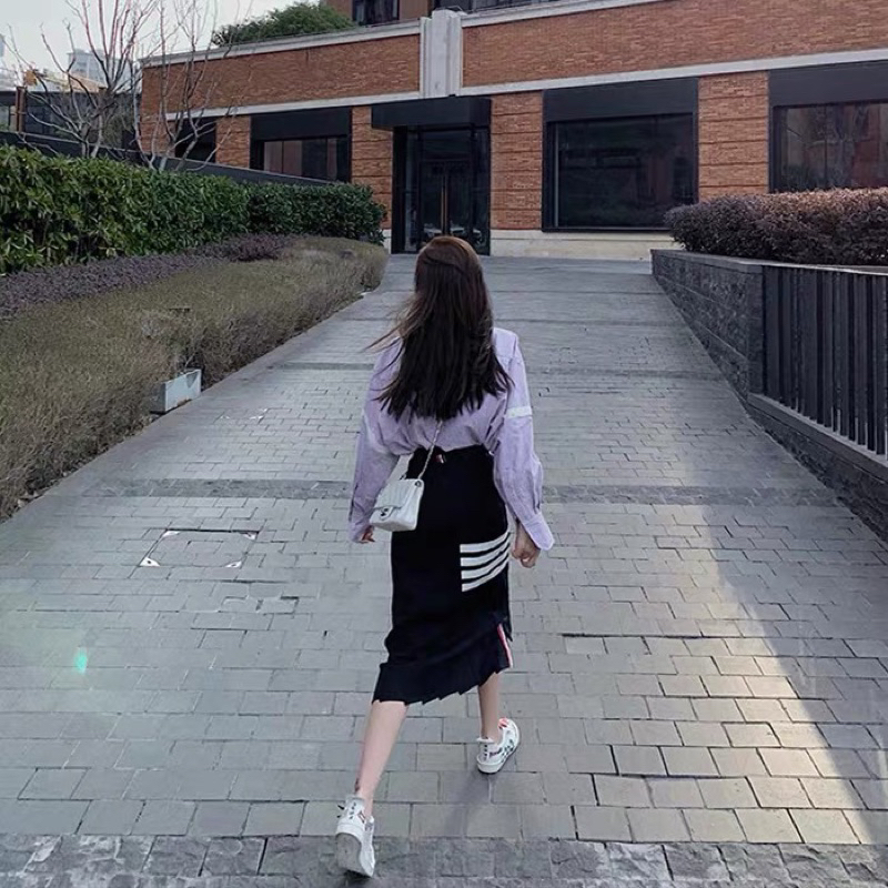 Order Chân Váy Dài Thome Browne Len Dệt Kim Dày Dặn Eo Chun