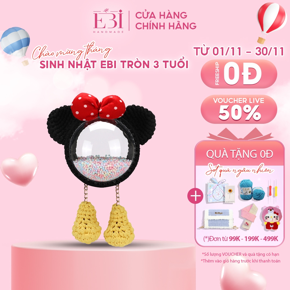Túi móc len EBI HANDMADE tự đan hình Mickey dễ thương nhiều mẫu độc lạ - ES51