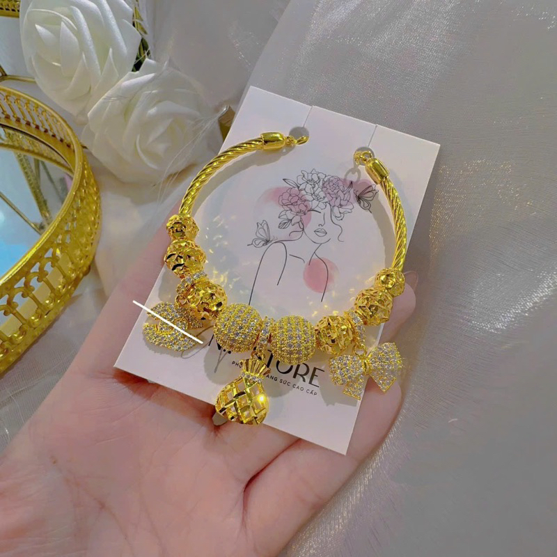Vòng tay pan 3 charm túi tiền lưới Kami trang sức sỉ