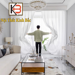 Rèm voan Size lớn KB- Rèm cửa voan trắng trang trí 2 lớp mềm mại