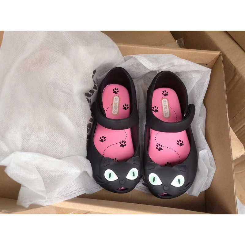 Giầy nhựa thơm melisa cho bé gái siêu mềm họa tiết mèo dễ thương cho bé từ 2-8 tuổi