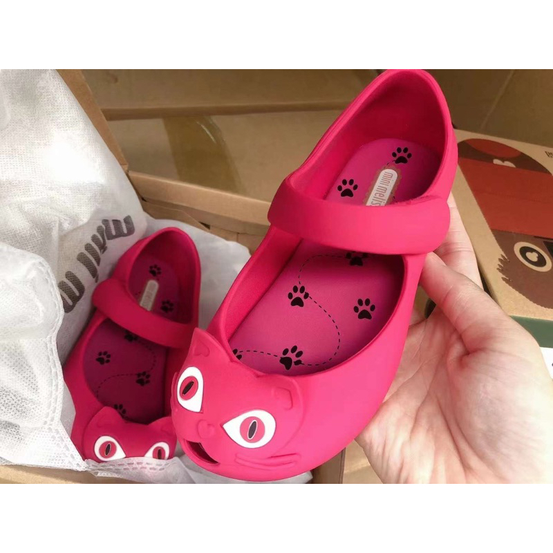 Giầy nhựa thơm melisa cho bé gái siêu mềm họa tiết mèo dễ thương cho bé từ 2-8 tuổi