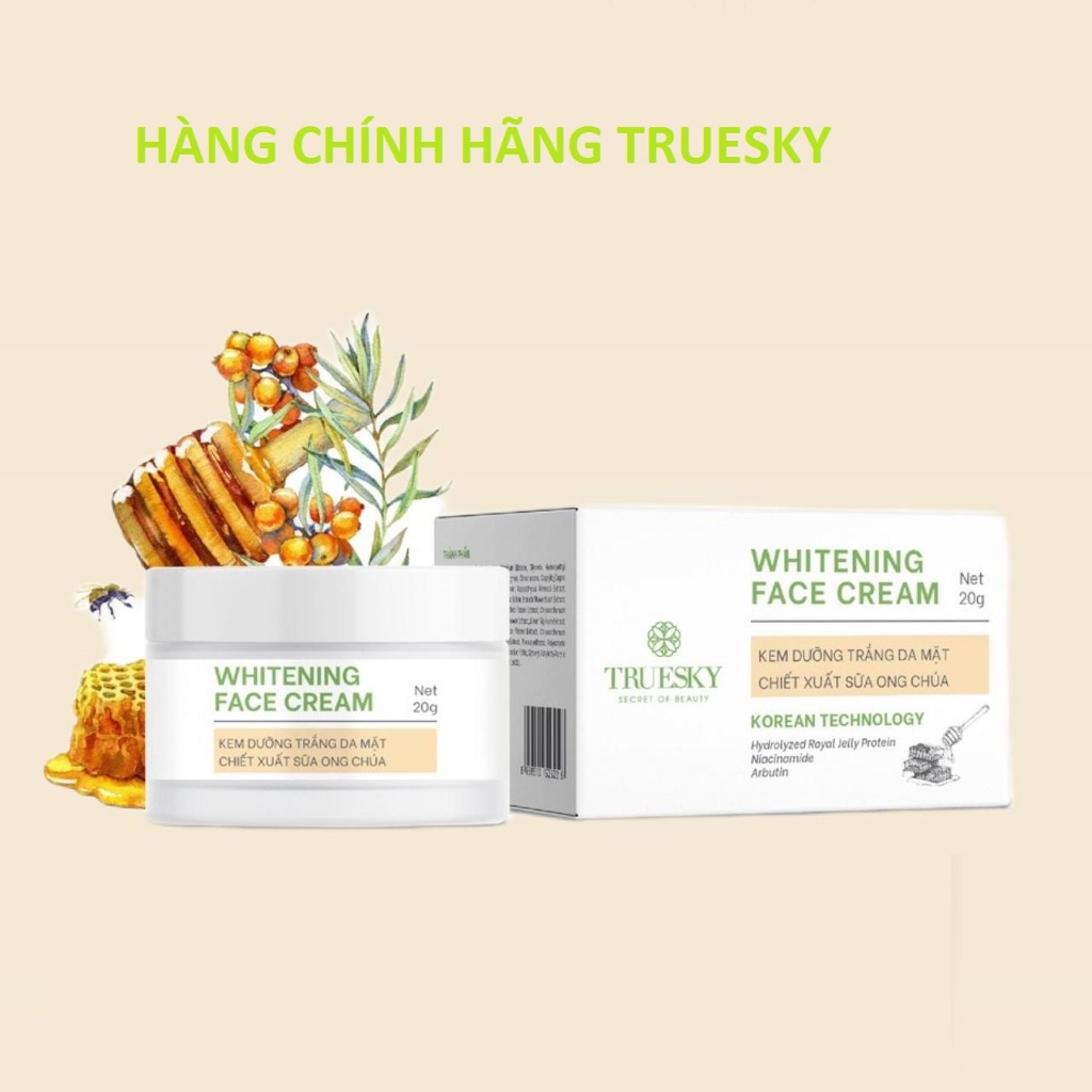 Kem dưỡng trắng da mặt chiết xuất sữa ong chúa Truesky Whitening Face Cream 20g