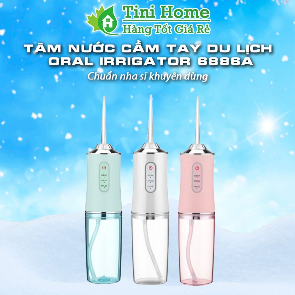 Máy tăm nước cầm tay du lịch Oral Irrigator 6886A bản rút gọn quốc tế chuẩn nha sĩ khuyên dùng mẫu mới 2023 - TiniHome