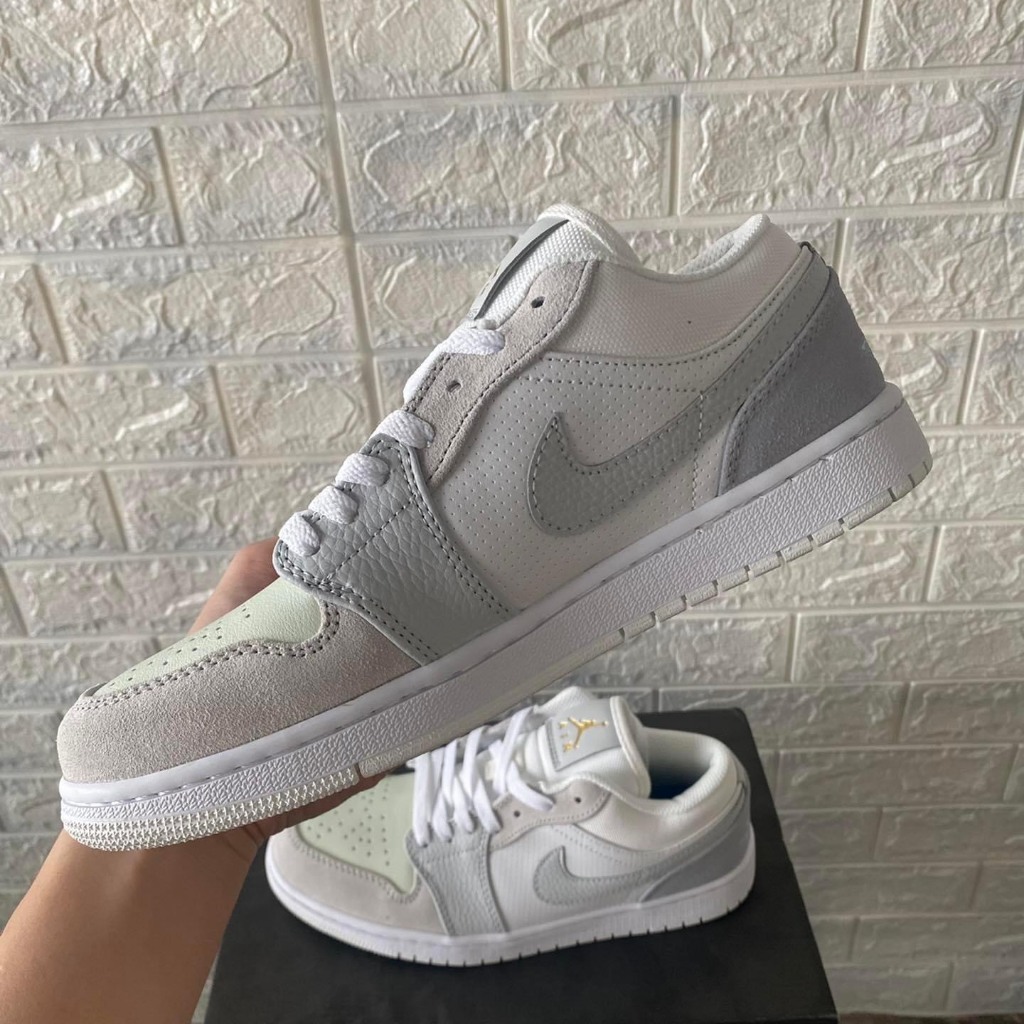 Giày 𝐉𝐨𝐫𝐝𝐚𝐧 Cổ Thấp, Giày Jordan Paris Cổ Thấp Xám Hàng Chuẩn Trung Bản Cao Cấp - Xuất Store, Full Bill Box
