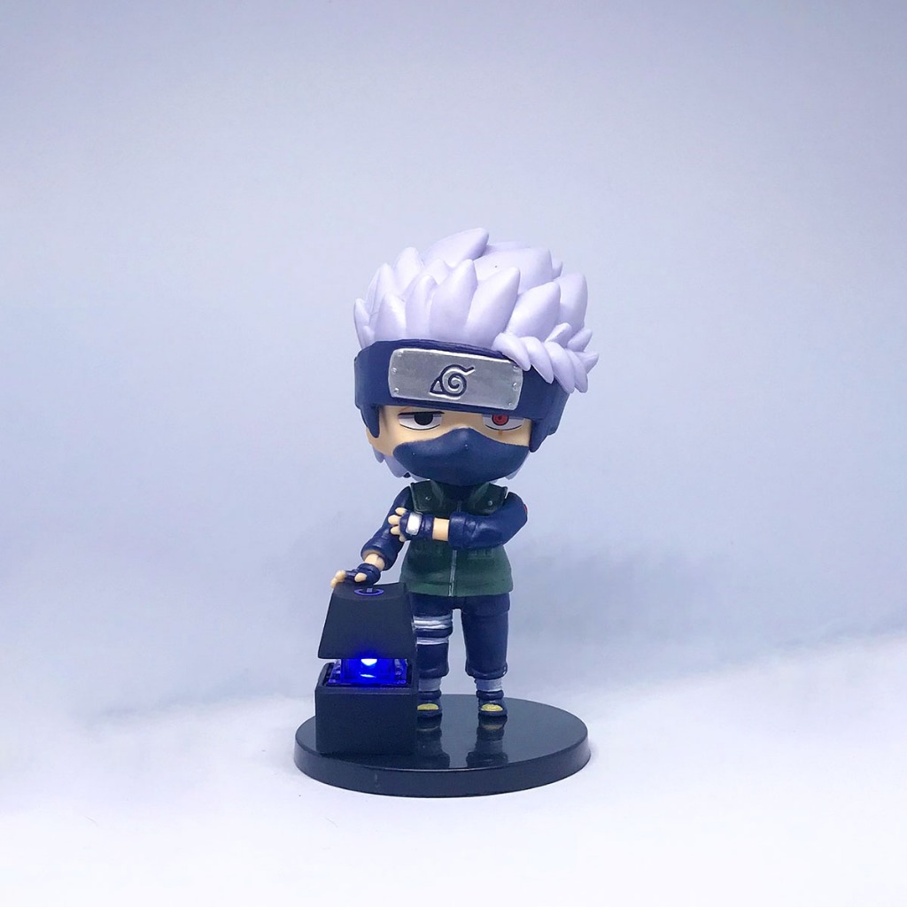 Nút bật nguồn máy tính đen decor với mô hình 10cm Naruto, OnePiece; công tắc blue switch dây nối dài 1.65m bật PC dễ hơn