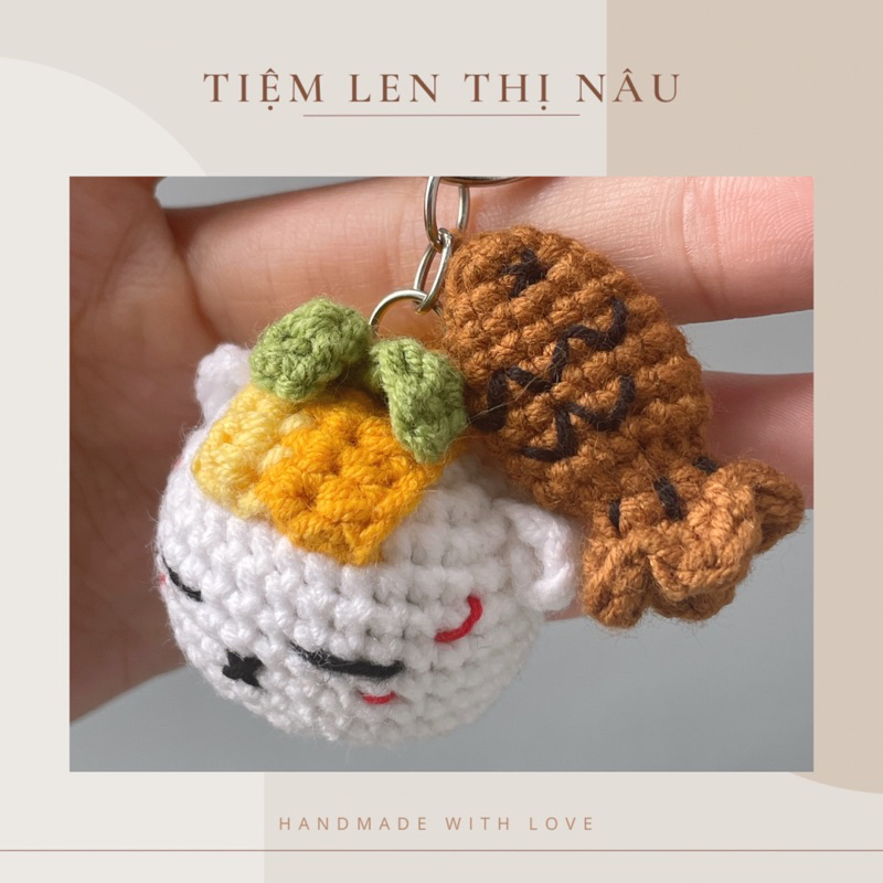 Mèo Cá - Móc khoá len