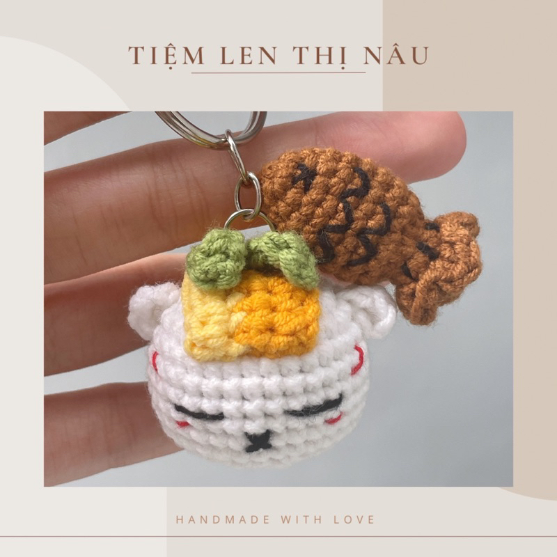 Mèo Cá - Móc khoá len