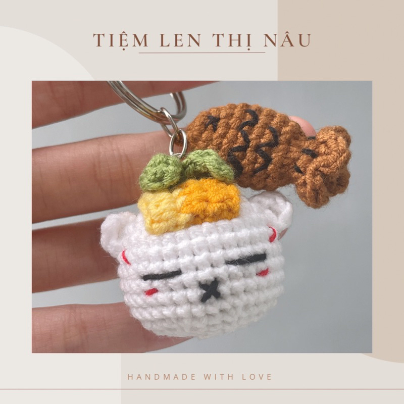 Mèo Cá - Móc khoá len