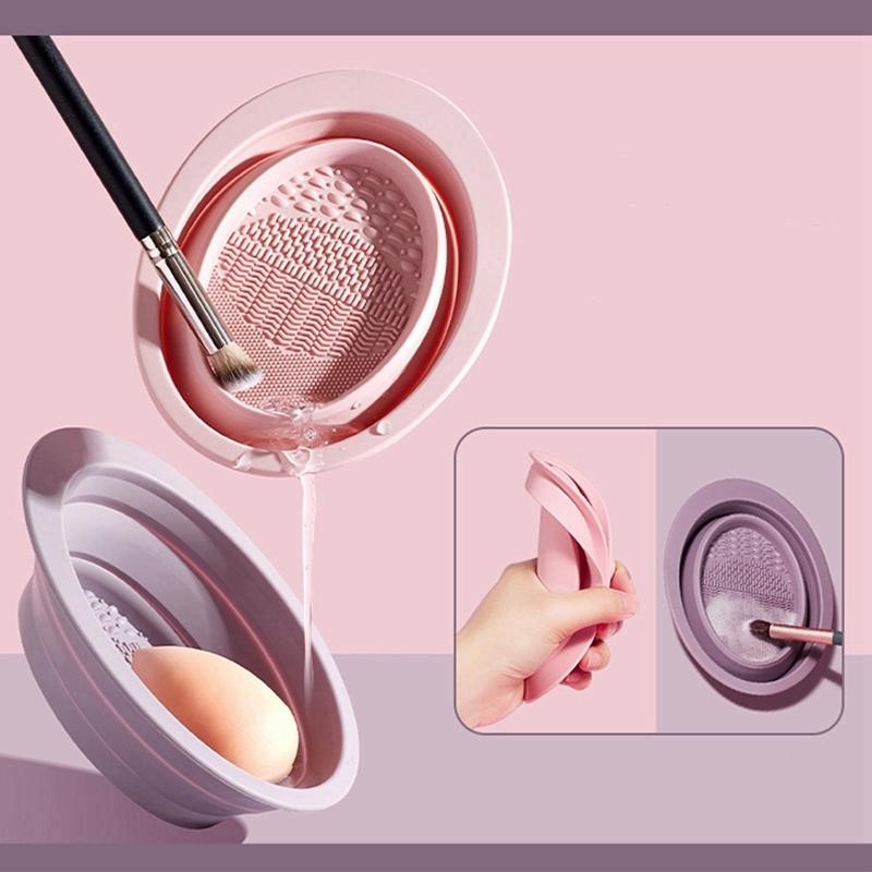 Dụng Cụ Silicone Vệ Sinh Cọ Trang Điểm Gấp Gọn Tiện Lợi