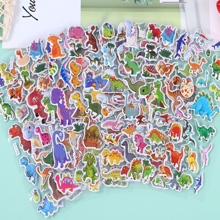 Hình dán sticker cute 3d nổi chống nước ô tô siêu nhân công chúa chữ số con vật dễ thương cho bé trai gái