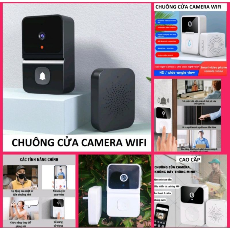 1 CHUÔNG CỬA BÁO KHÁCH KHÔNG DÂY KAMERA KẾT NỐI WIFI THÔNG MINH MẪU MỚI