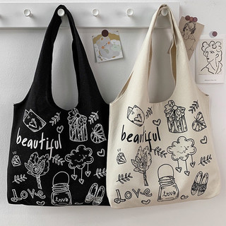 Túi đeo vai canvas kiểu Nhật Beautiful size lớn đựng đồ thoải mái vừa A4