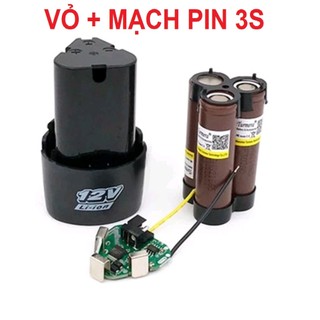 Bộ vỏ tam giác và mạch bảo vệ 3s 12v tam giác. Chuyên dùng đóng khối pin máy khoan, bắt vít 12v