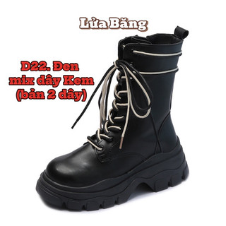 Boot Đế Cao Chiến Binh Dây Buộc Trước Phối Khóa Cạnh Siêu Hot Thêm phiên bản Blackpink mới cổ cao và cổ lỡ